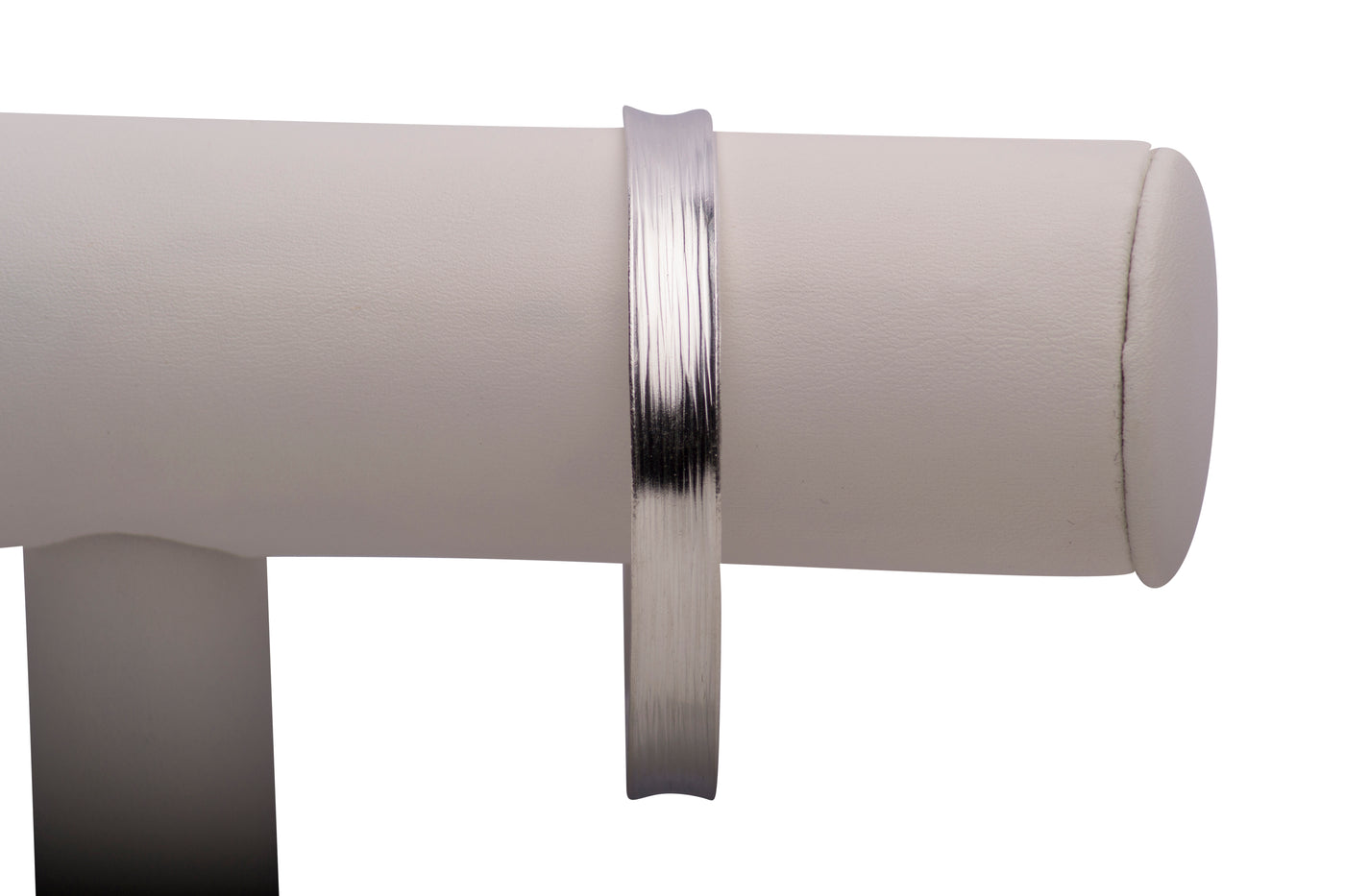 Textured Silver Open Bangle