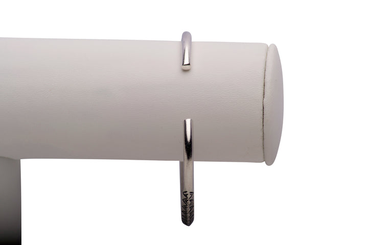 Geometric Silver Open Bangle