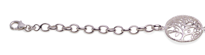 Sterling Silver Tree of Life Bracelet 7 Inch With Extension