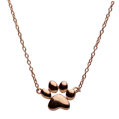 Rose Gold Paw Print Necklace