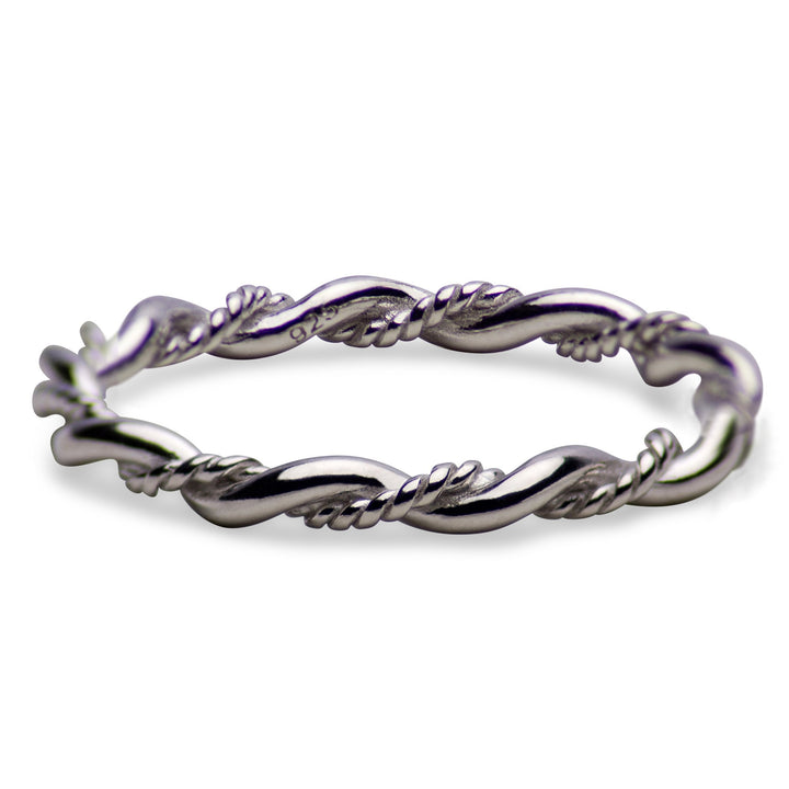 Twist Stackable Ring in Silver