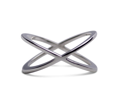 Silver Crossover Ring