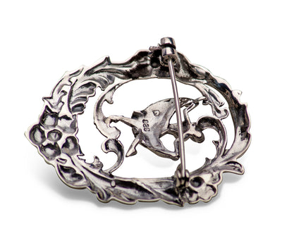 Marcasite & Sterling Silver Dancing Lady Brooch Pin