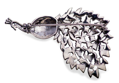 Peacock Marcasite Silver Brooch