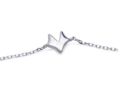 Sterling Silver Rhodium Plated Fox Necklace