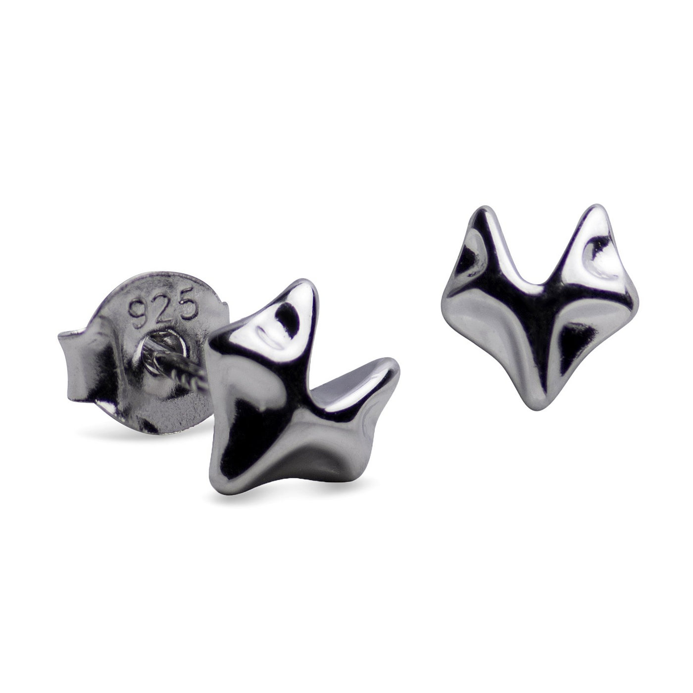 Sterling Silver Fox Stud Earrings | SilverAndGold