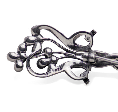 Marcasite & Pearl Flower Brooch