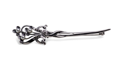 Marcasite & Pearl Flower Brooch