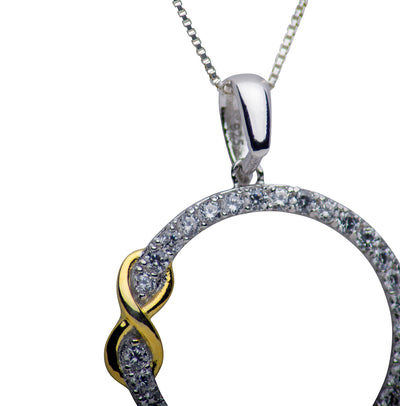 Infinite Love Pendant Necklace in Rhodium and 14K Gold Over Sterling Silver