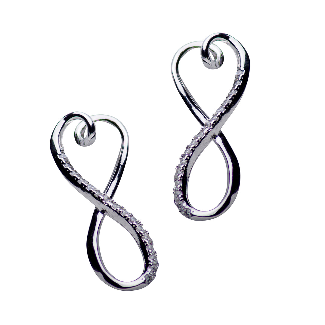 Infinity & Heart Cubic Zirconia Earrings | SilverAndGold