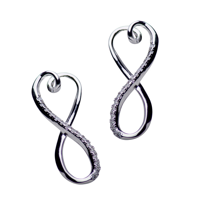 Infinity & Heart Cubic Zirconia Earrings | SilverAndGold