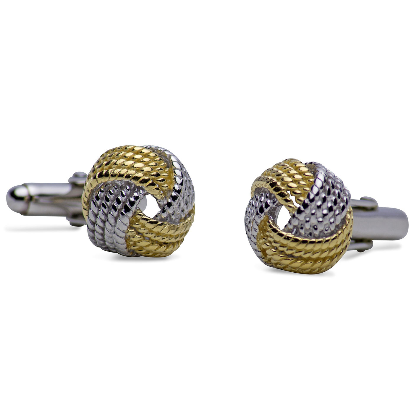 14K Yellow Gold & Sterling Silver Love Knot Cufflinks | SilverAndGold