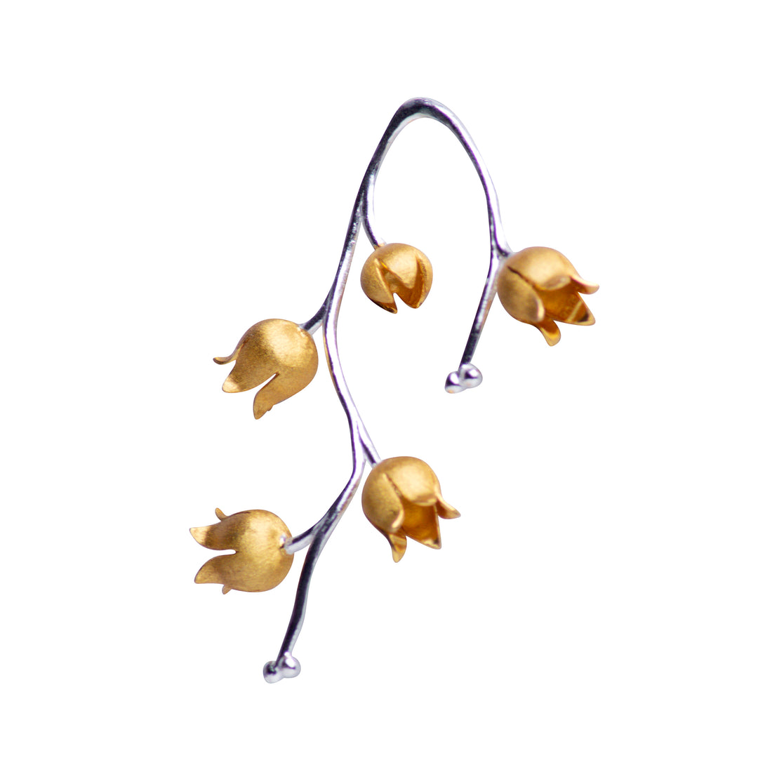 Blossoms & Branches Matte Silver & Gold Earrings | SilverAndGold
