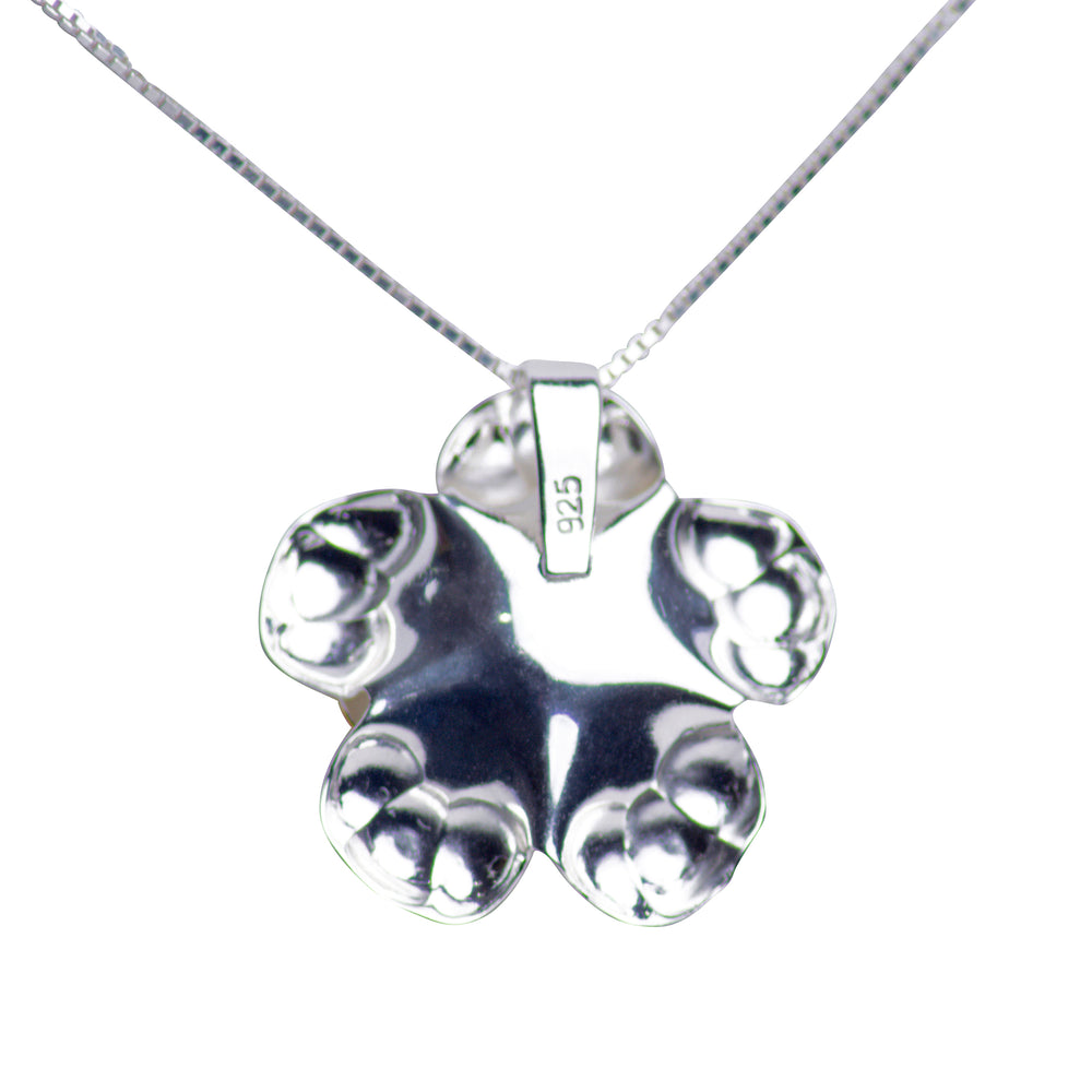 Blooming Floral Pendant Matte Finish 18K Gold Plated Sterling Silver