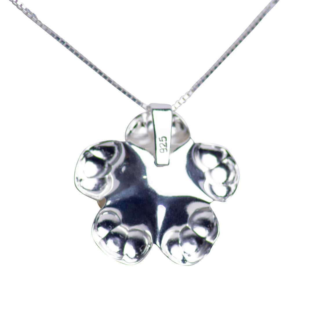 Blooming Floral Pendant Matte Finish 18K Gold Plated Sterling Silver