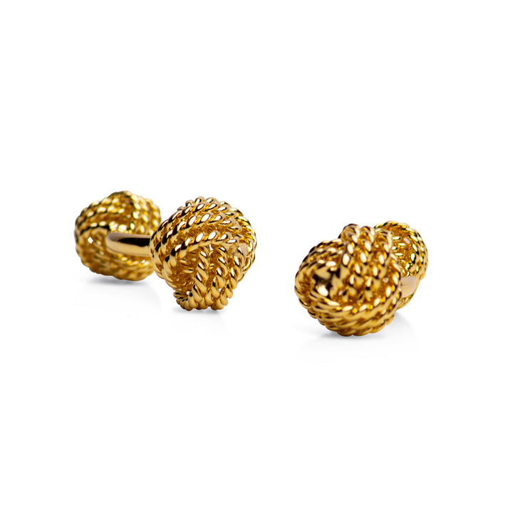 14K Yellow Gold Plated Love Knot Cufflinks | SilverAndGold
