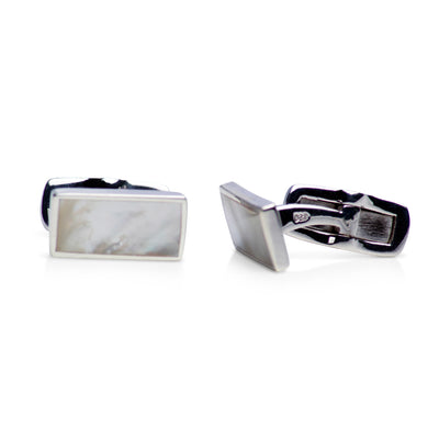 White Mother of Pearl Sterling Silver Cufflinks | SilverAndGold