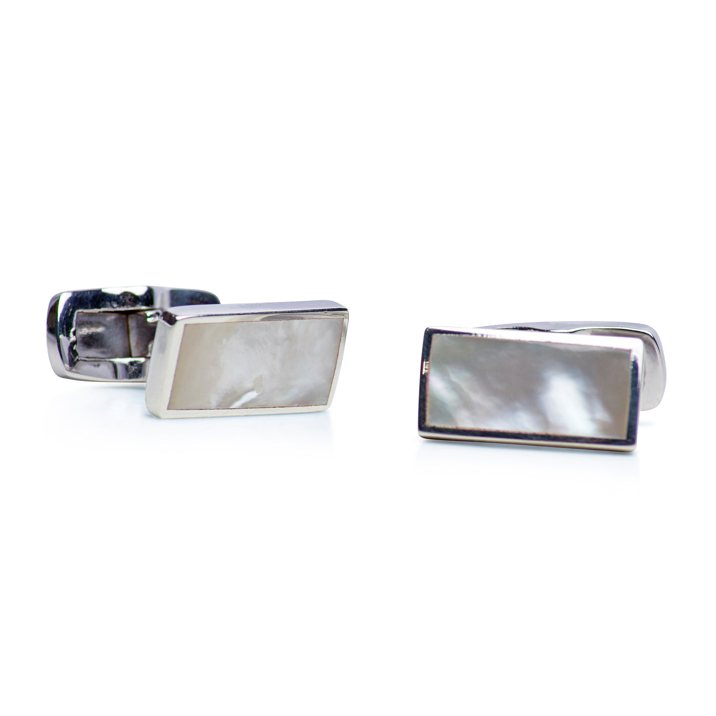 White Mother of Pearl Sterling Silver Cufflinks | SilverAndGold