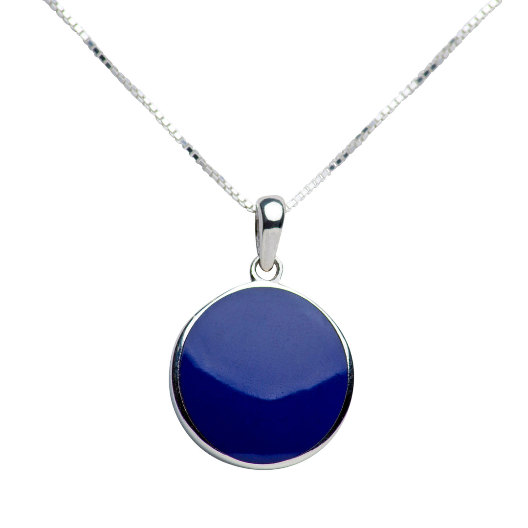 Created Lapis Accented Sterling Silver Tree of Life Pendant Necklace