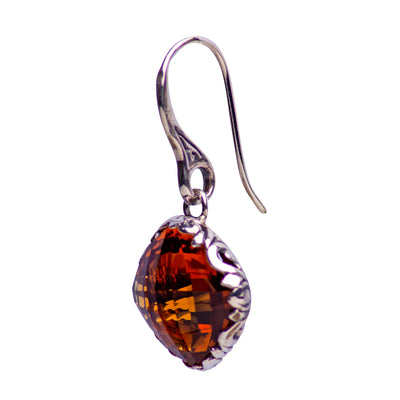 Citrine Quartz and Sterling Silver Dangle Earrings