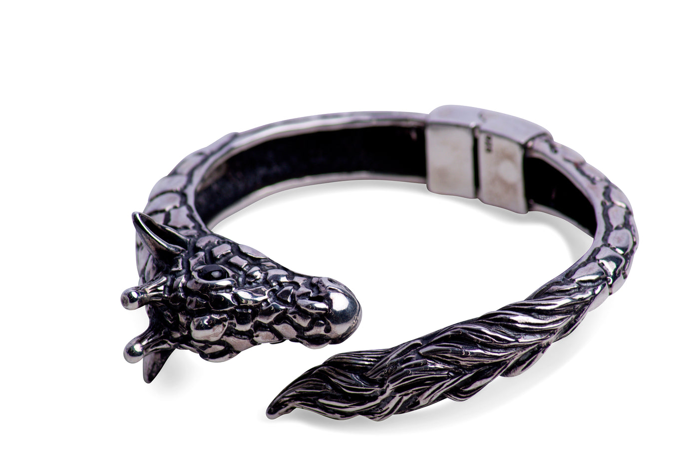Giraffe Hinged Silver Cuff Bracelet