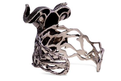 Ram Head Silver Cuff Bracelet