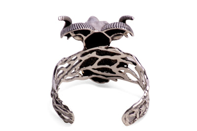 Ram Head Silver Cuff Bracelet