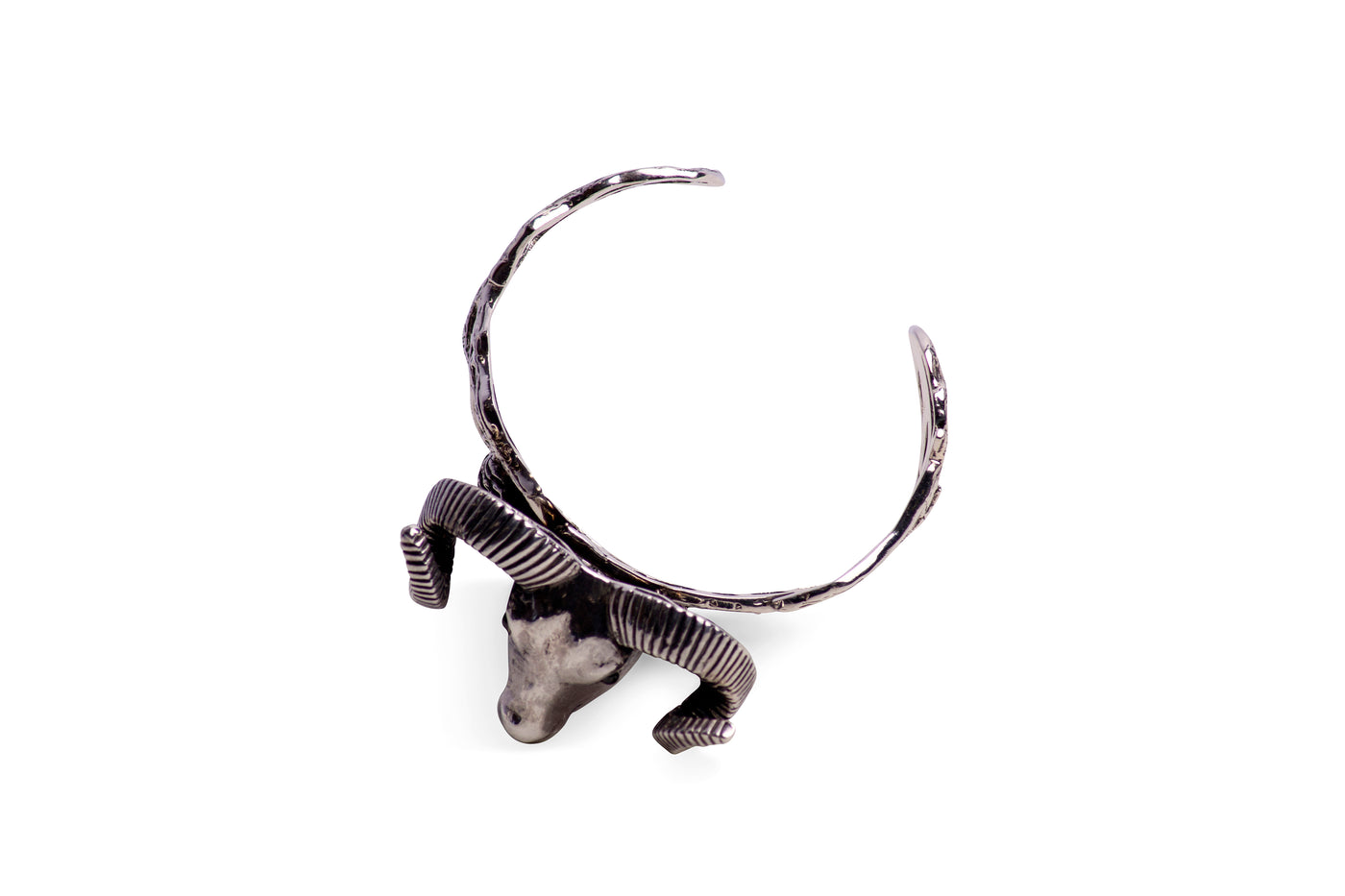 Ram Head Silver Cuff Bracelet