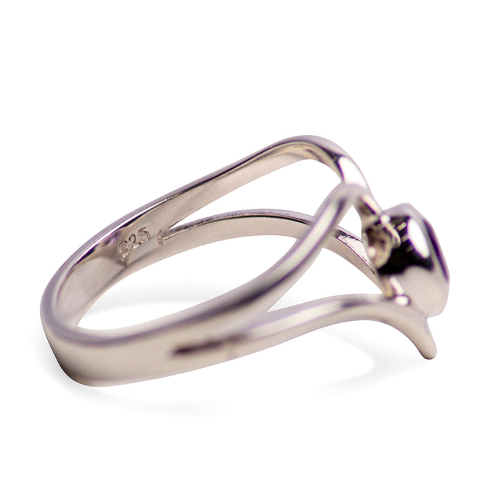 V Shaped Amethyst & Sterling Silver Ring | SilverAndGold