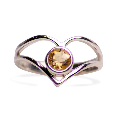 V Shaped Citrine & Sterling Silver Ring | SilverAndGold