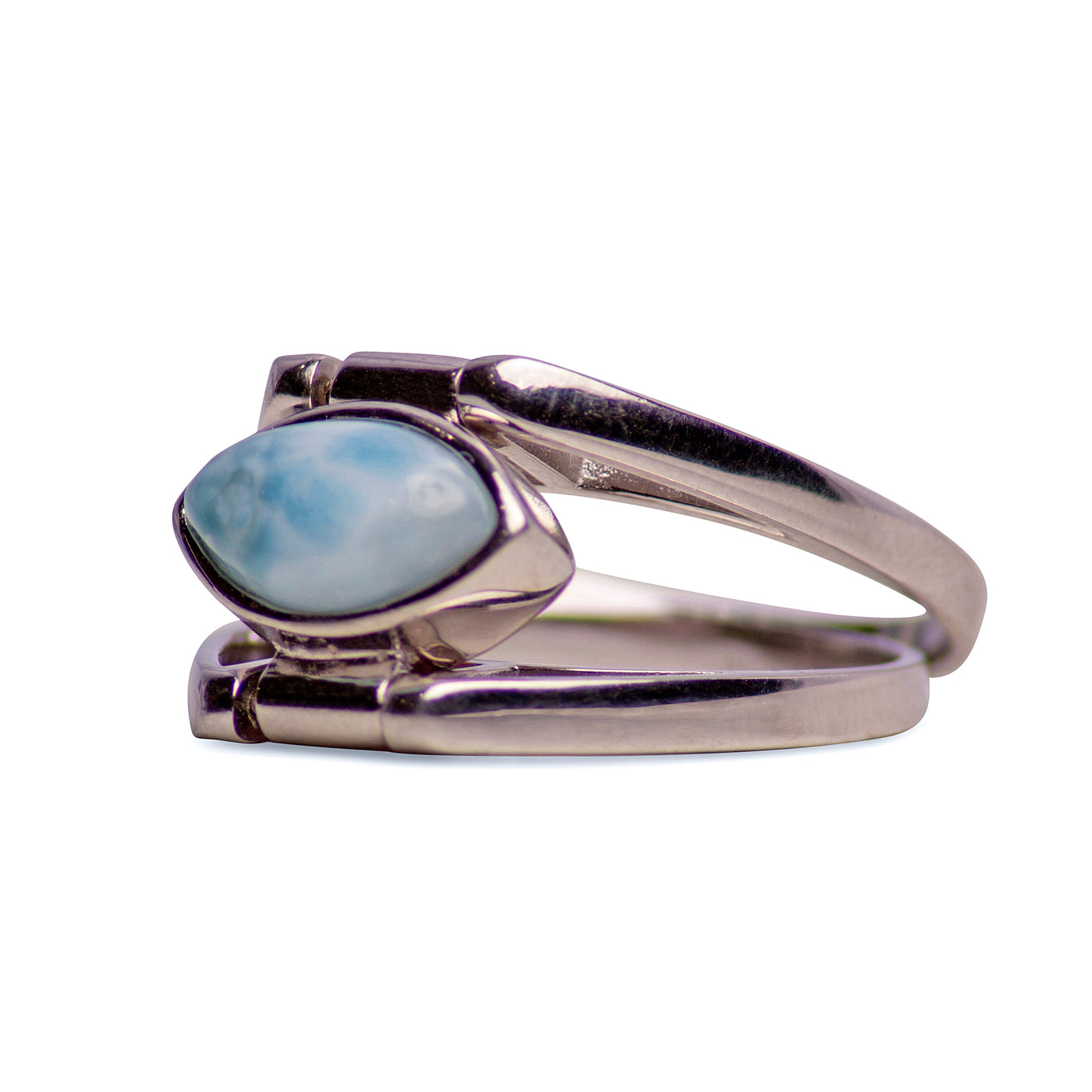 Larimar & Pink Mother of Pearl Flip Ring