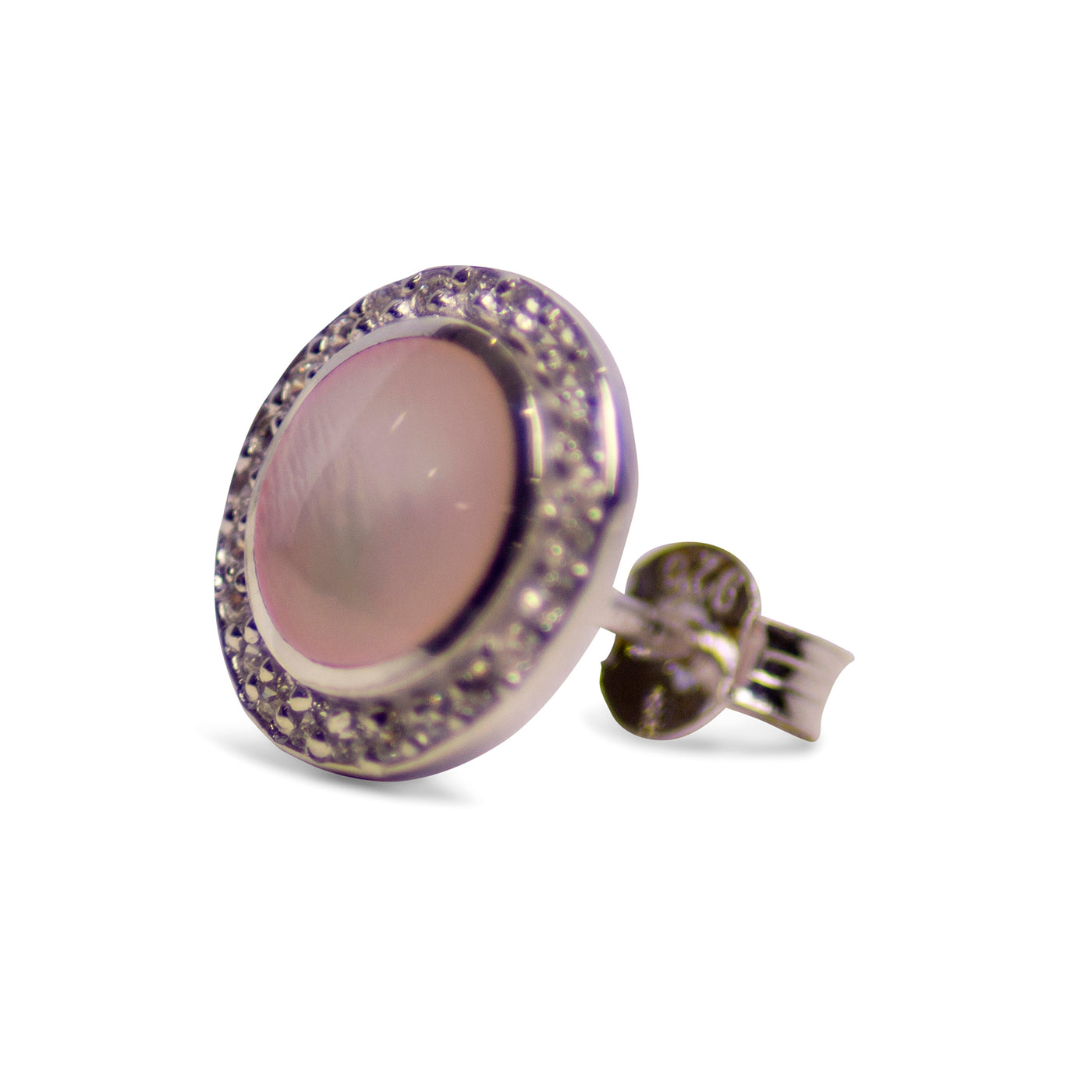 Pink Mother of Pearl Silver Earrings