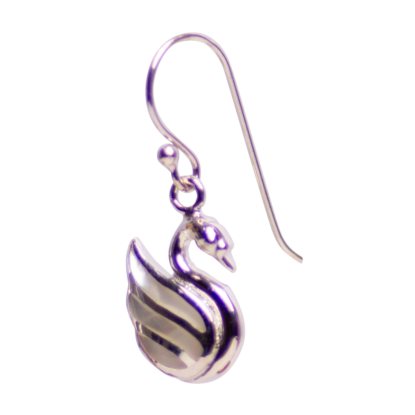 Mother of Pearl Silver Swan Earrings