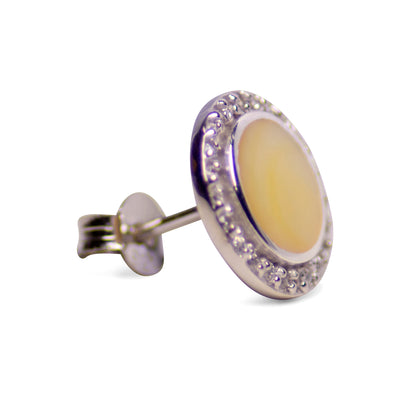 Gold Mother of Pearl Silver Earrings