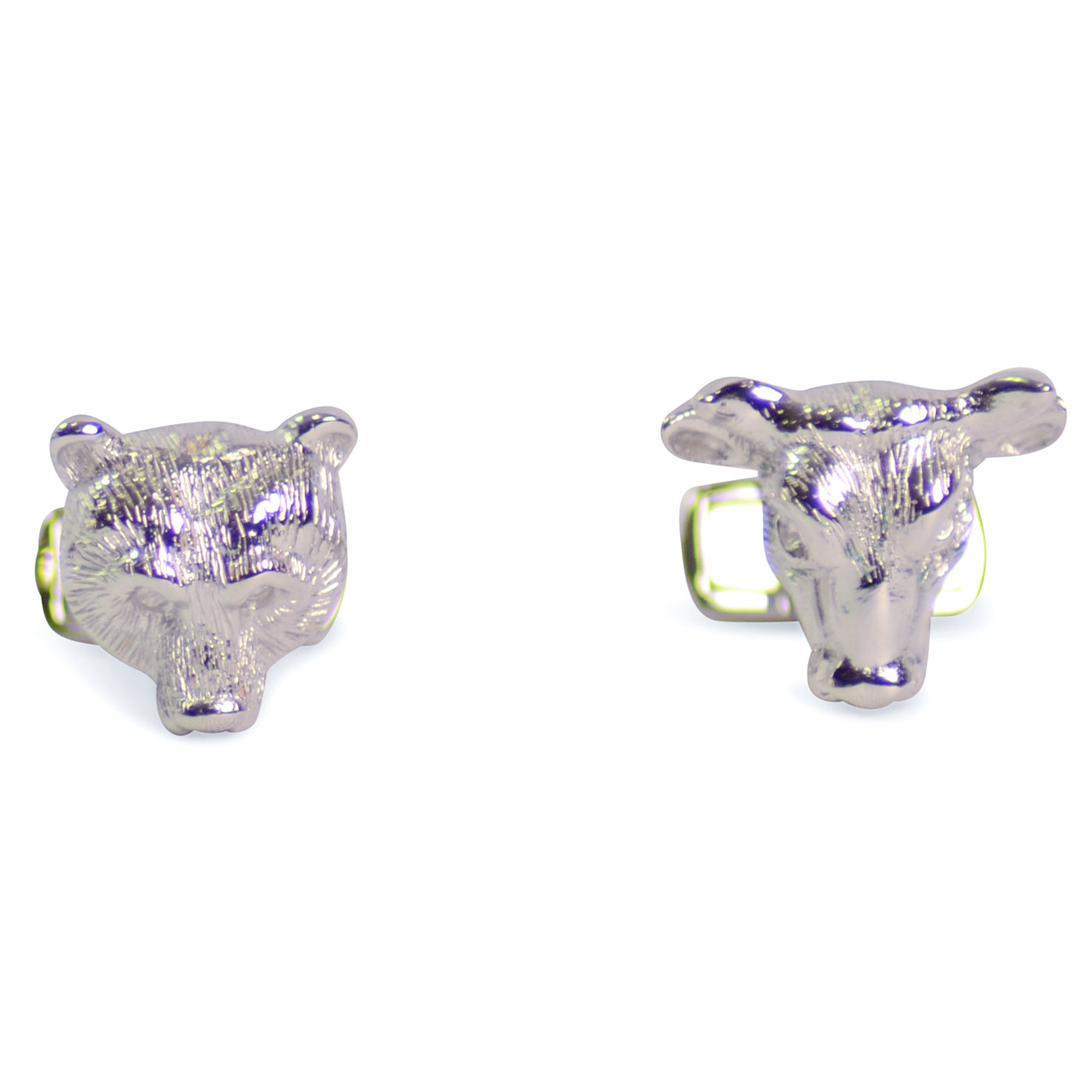 Bear and Bull Sterling Silver Cufflinks | SilverAndGold