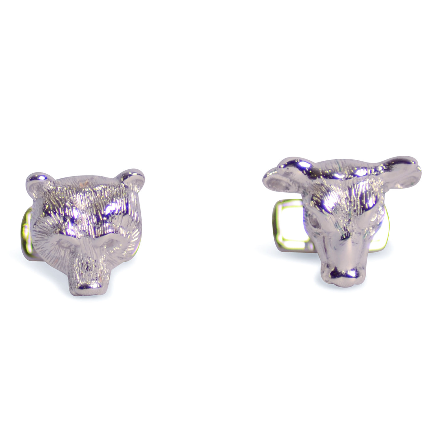 Bear and Bull Sterling Silver Cufflinks | SilverAndGold