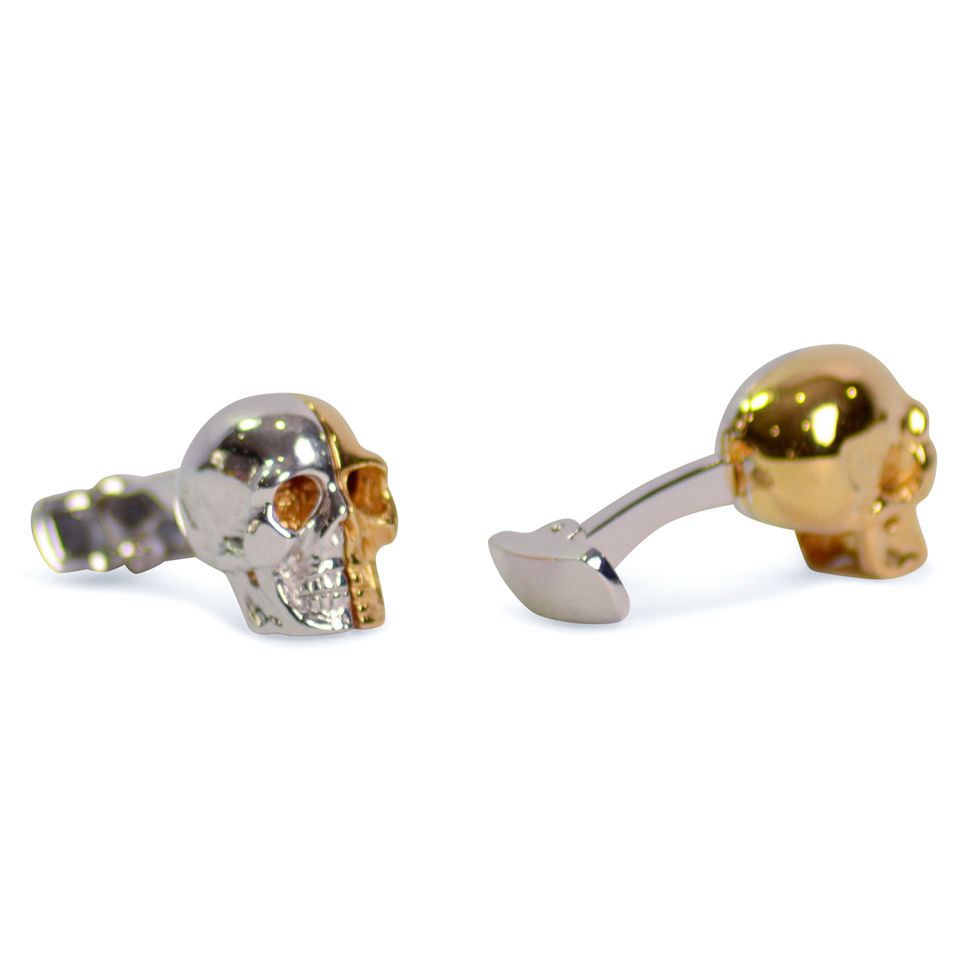 Gold Plated Sterling Silver Skull Cufflinks | SilverAndGold