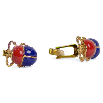 Scarab Beetle Gold Plated Sterling Silver Cufflinks | SilverAndGold