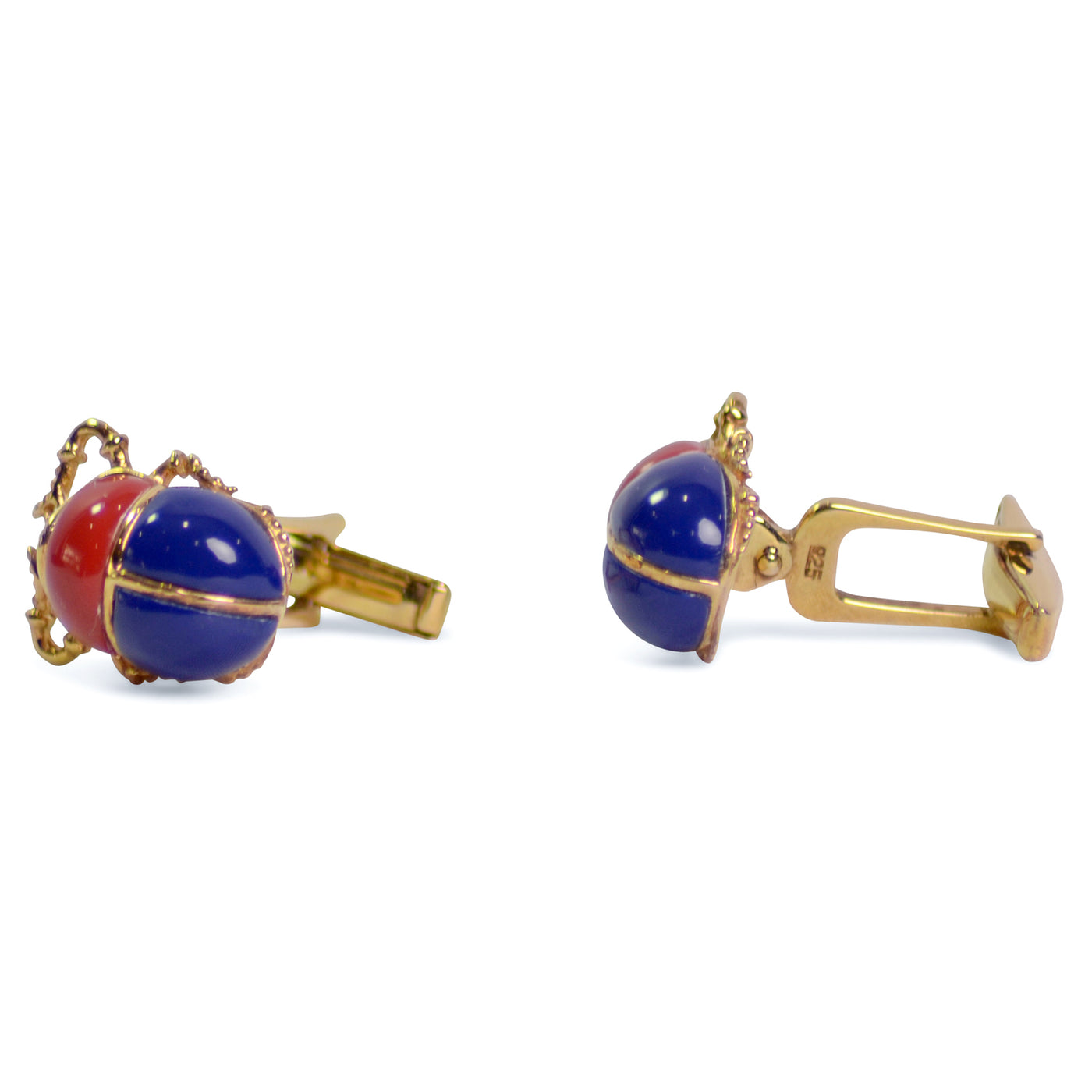 Scarab Beetle Gold Plated Sterling Silver Cufflinks | SilverAndGold