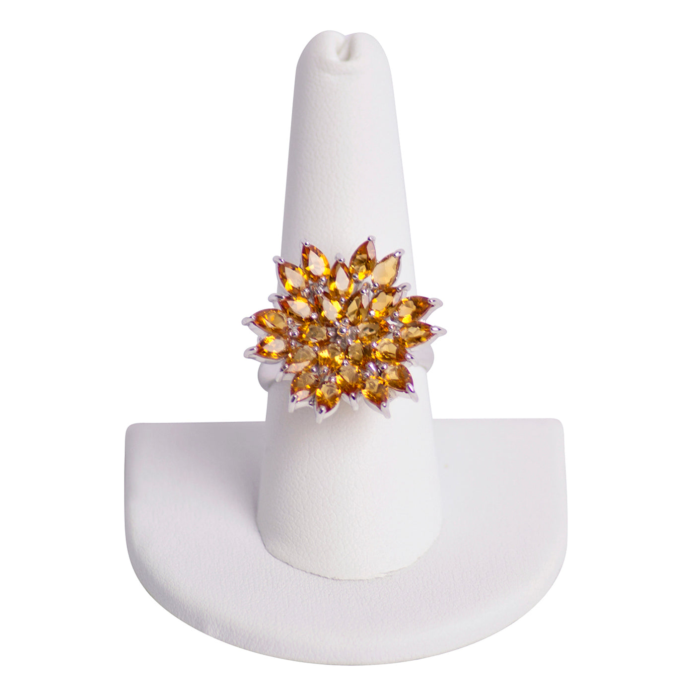 Citrine Sunburst Cocktail Ring