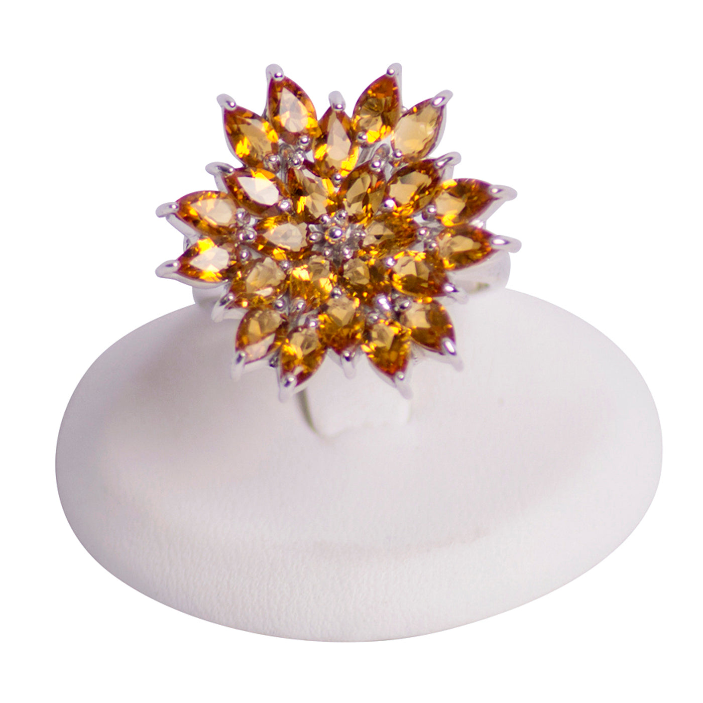 Citrine Sunburst Cocktail Ring