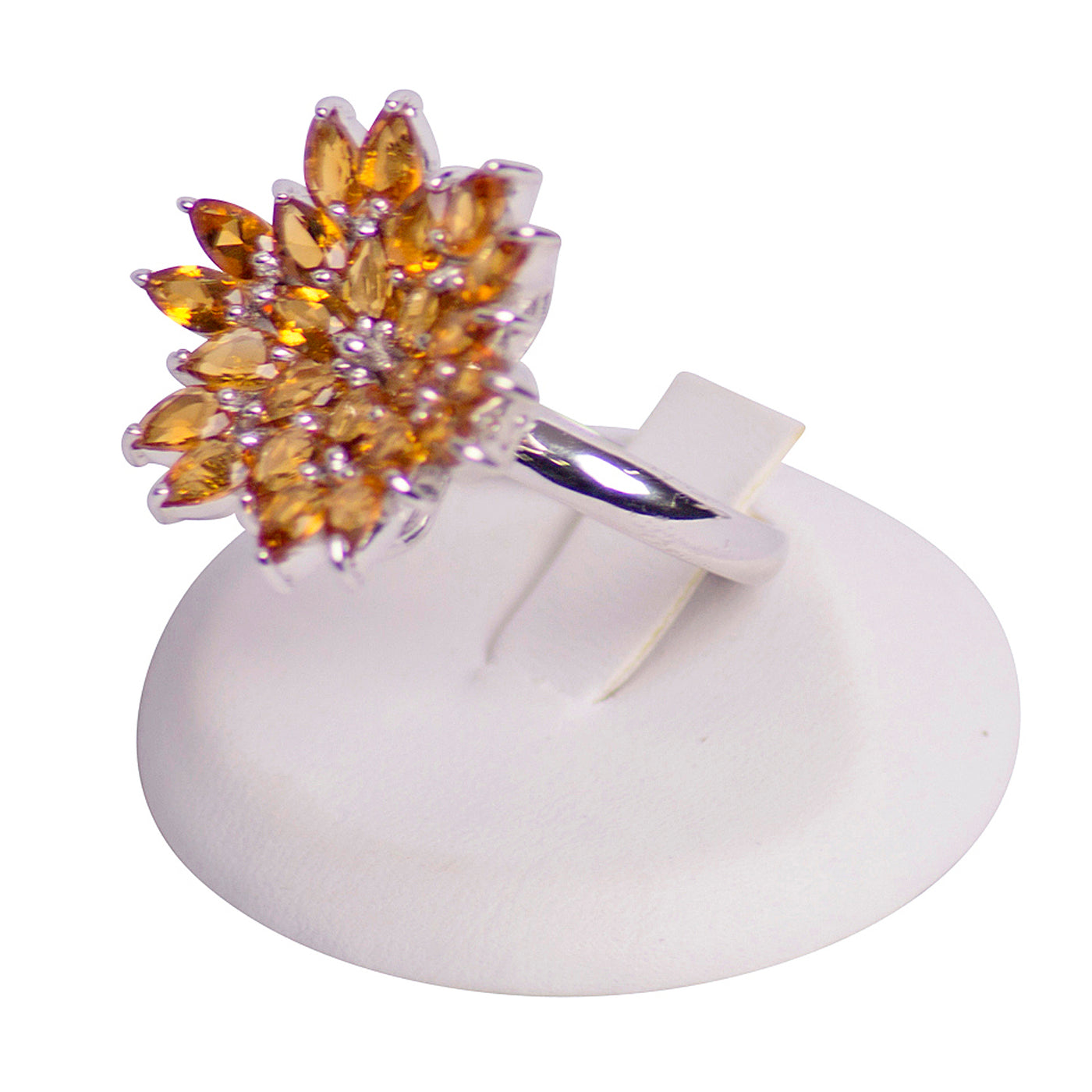 Citrine Sunburst Cocktail Ring