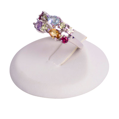 Multi Gemstone Silver Ring