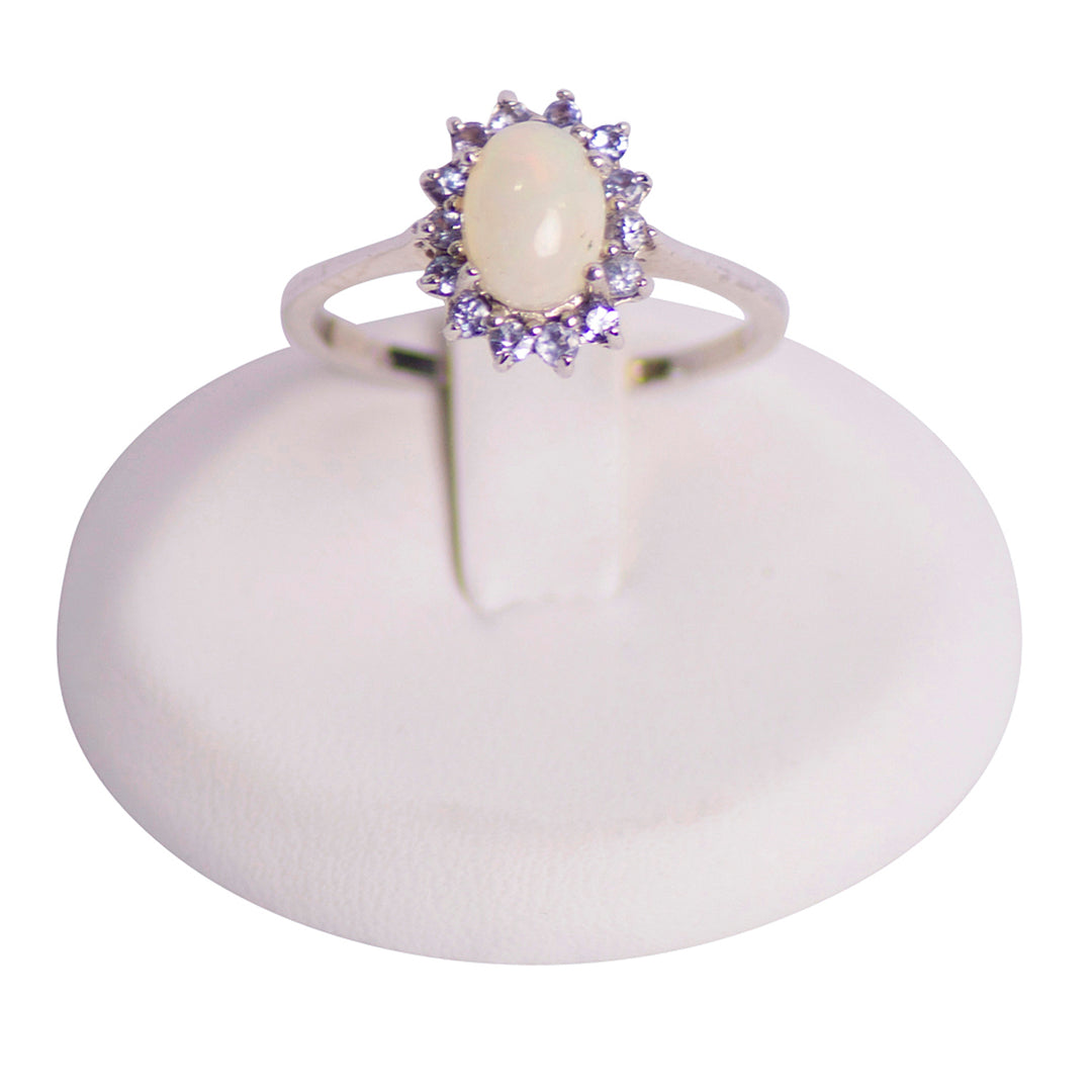 Opal & Tanzanite Halo Ring