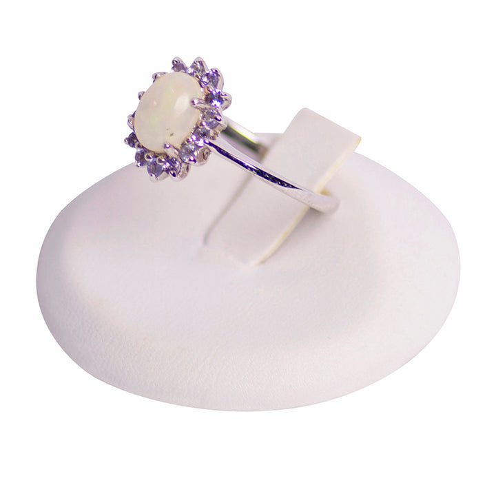 Opal & Tanzanite Halo Ring