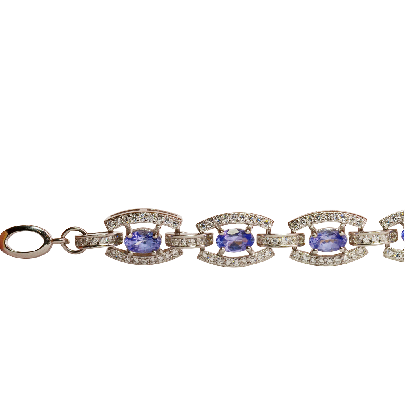 1.7 TCW Natural Tanzanite Silver Bracelet