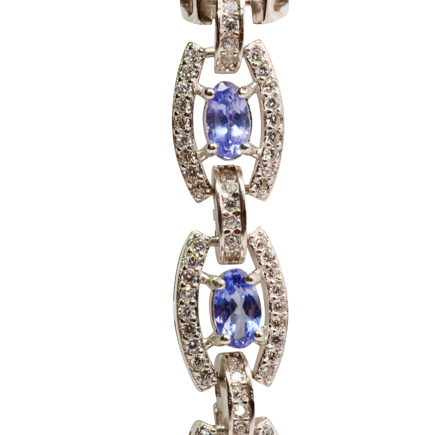 1.7 TCW Natural Tanzanite Silver Bracelet