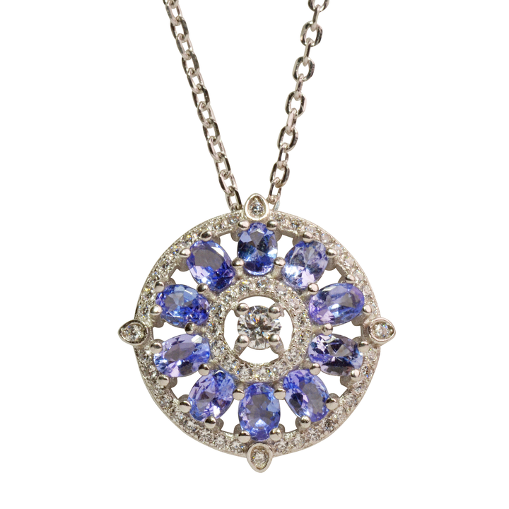 2.25 ct Natural Tanzanite Silver Necklace