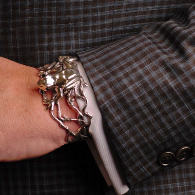 Frog Silver Cuff Bracelet