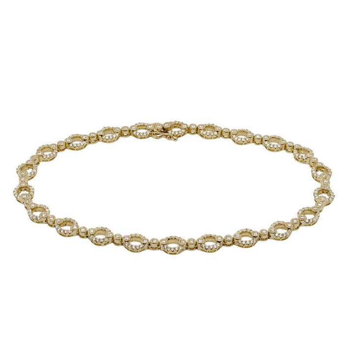 14K Gold Diamond Bangle